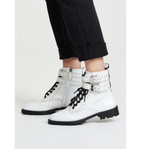 Rebecca Minkoff Jaiden stud combat boots size 8.5 - Picture 1 of 16
